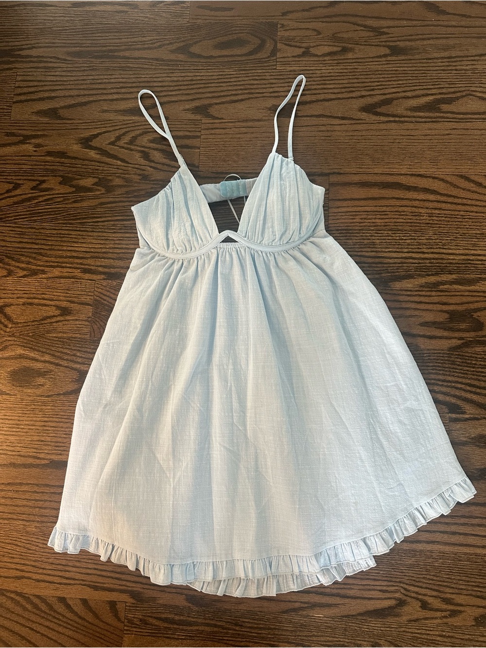 Skylar + Madison Pale Blue Spaghetti-Strap Babydoll Chemise